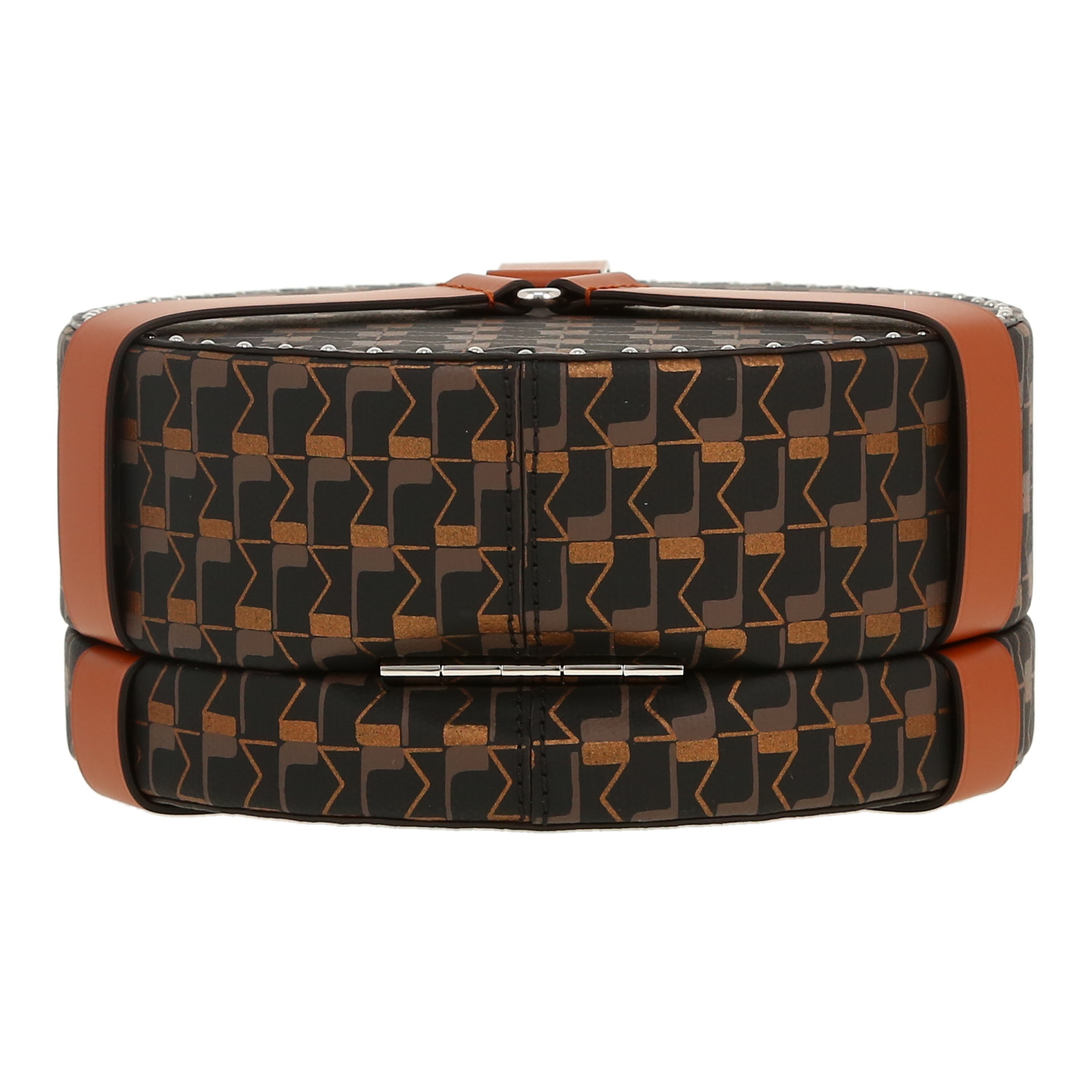 Borsa Moynat  Wheel BB in tela siglata marrone e pelle marrone - Detail D1