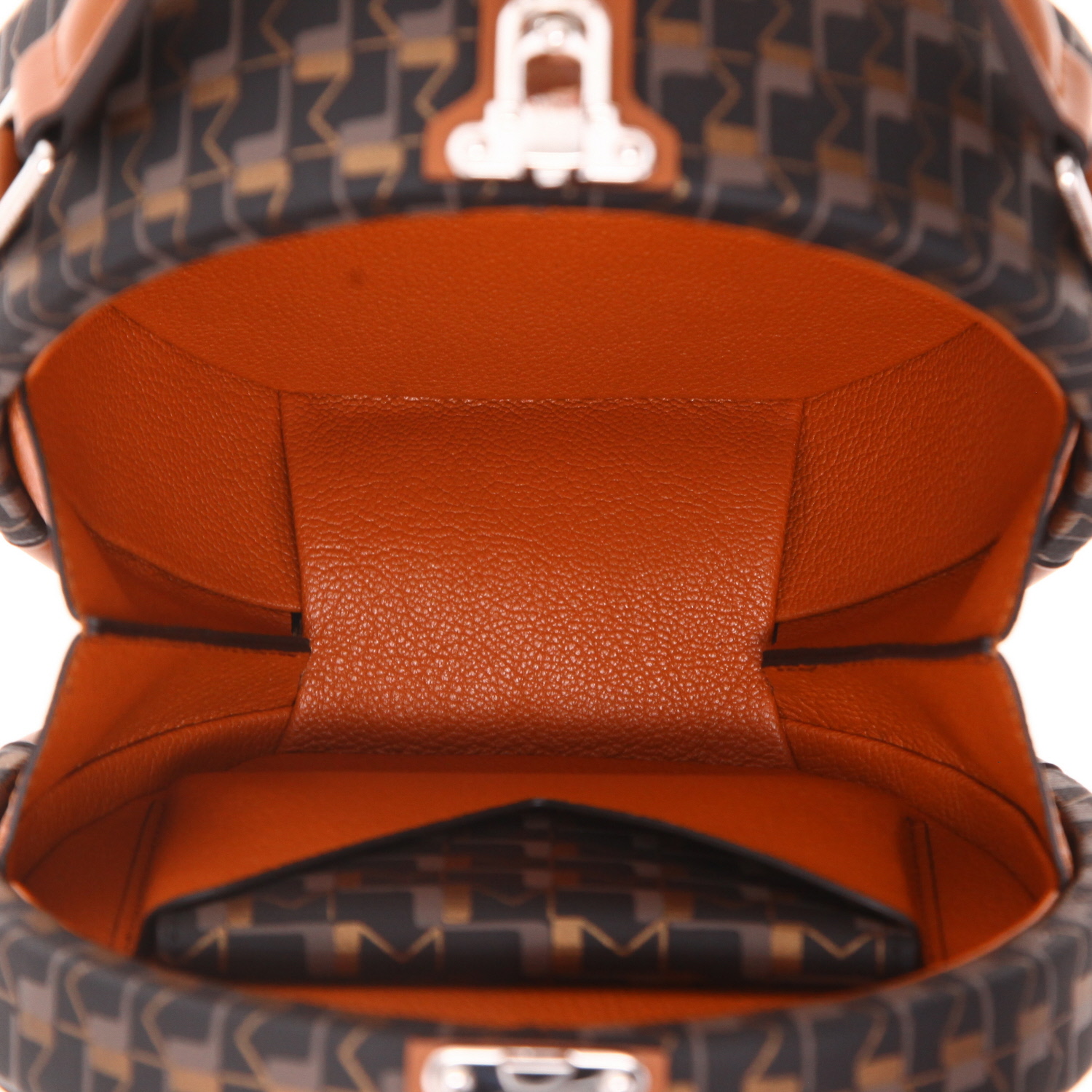 Borsa Moynat  Wheel BB in tela siglata marrone e pelle marrone - Detail D3