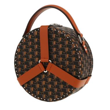 Moynat  Wheel BB handbag  in brown logo canvas  and brown leather