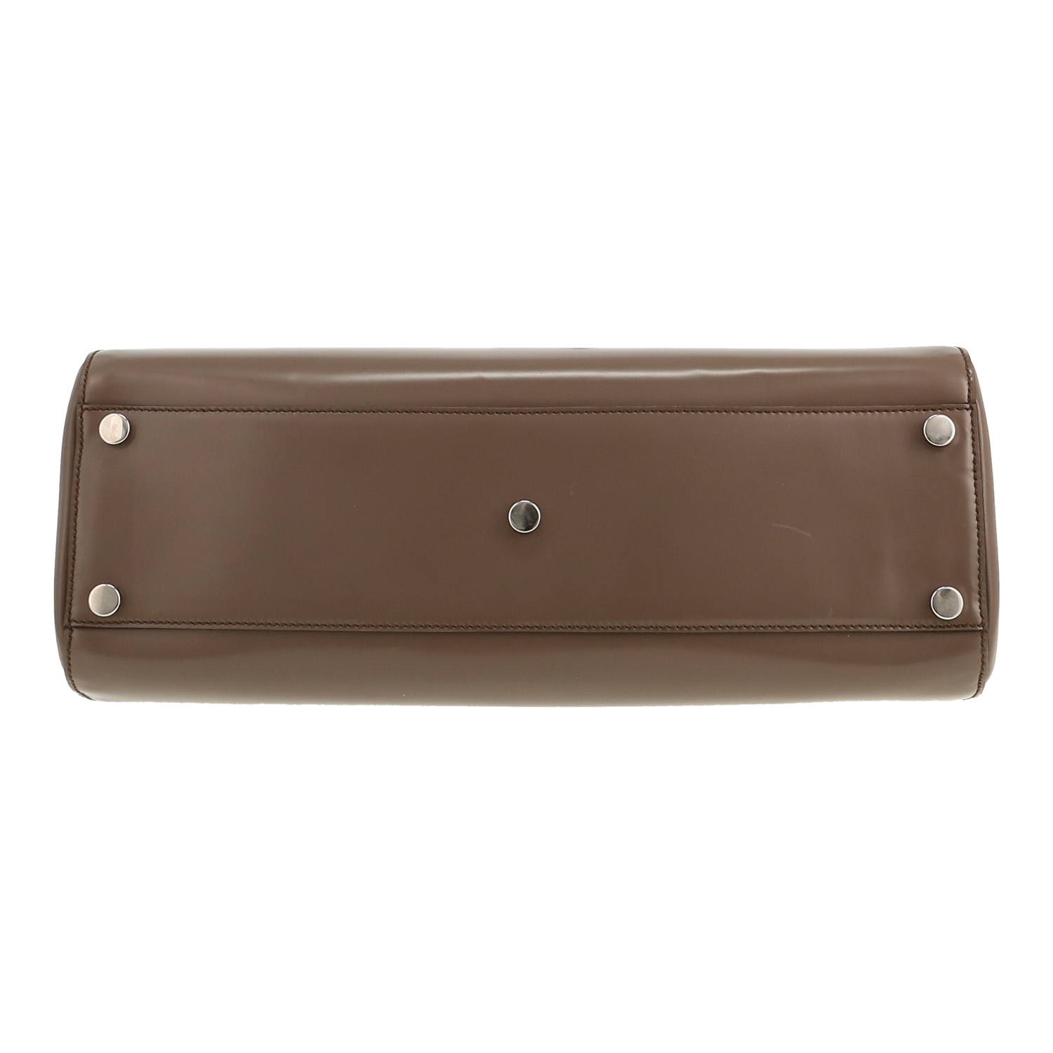 Sac à main Gucci  Lady Lock en cuir glacé marron - Detail D1