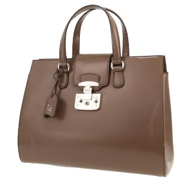Sac à main Gucci  Lady Lock en cuir glacé marron
