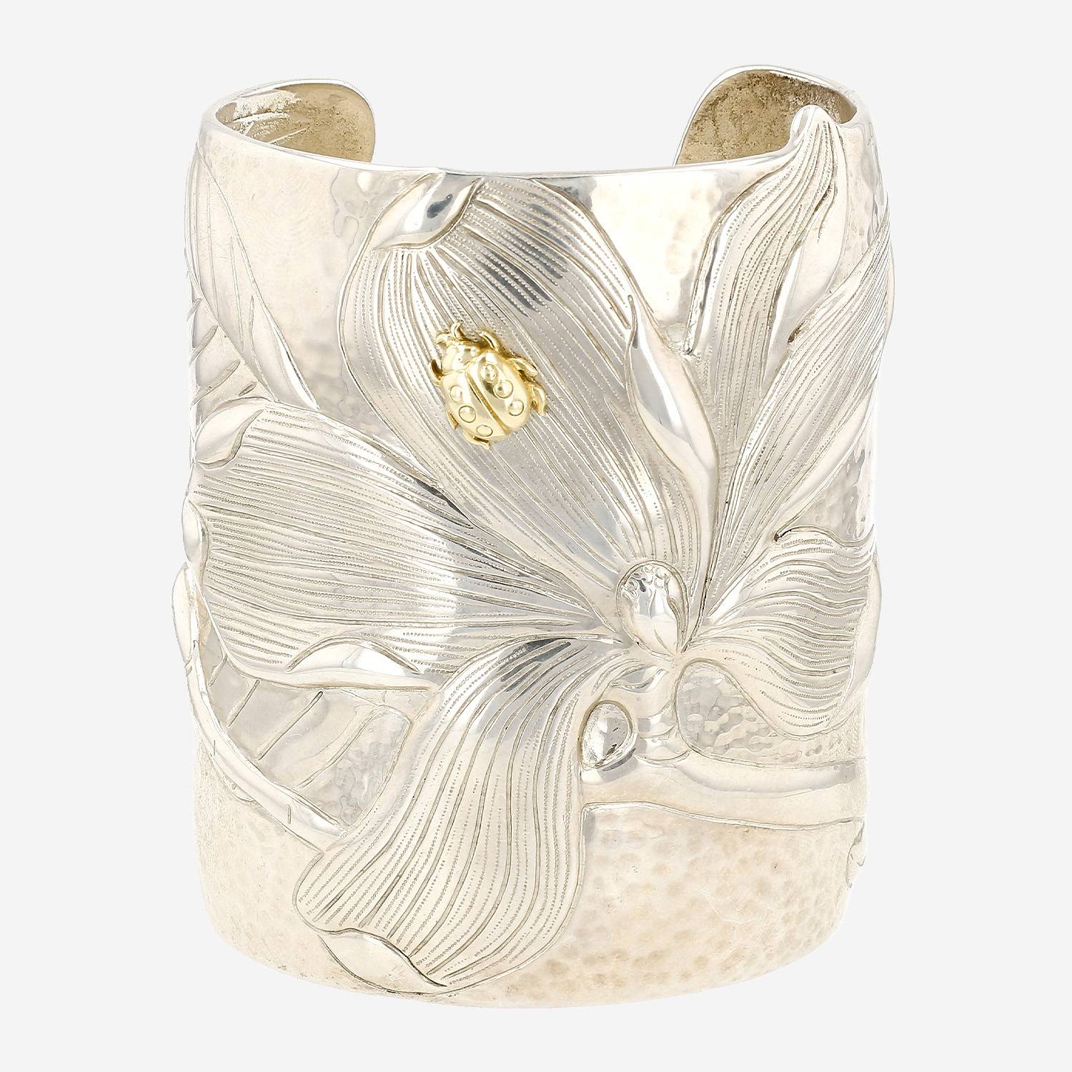 Bracelet manchette Tiffany & Co Magnolia en argent et or jaune