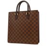 Louis Vuitton  Sac Plat shopping bag  in ebene damier canvas  and brown leather - 00pp thumbnail