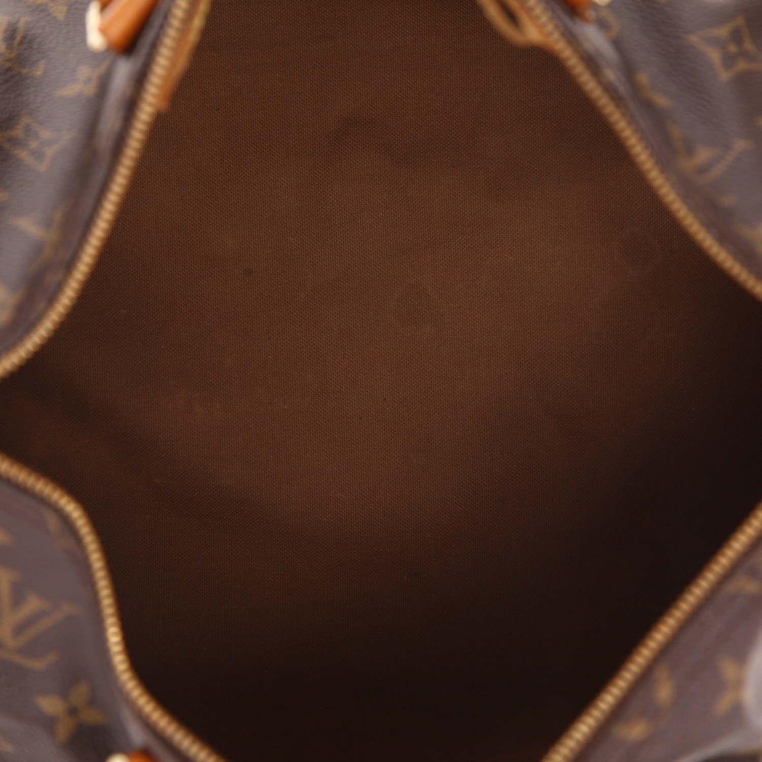 Louis Vuitton  Speedy 35 handbag  in brown monogram canvas  and natural leather - Detail D3