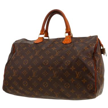 Sac à main Louis Vuitton  Speedy 35 en toile monogram marron et cuir naturel