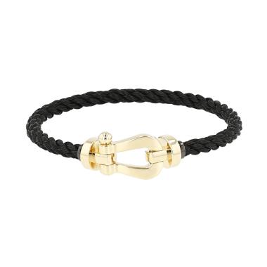 Bracelet Fred Force 10 grand modèle en or jaune et nylon