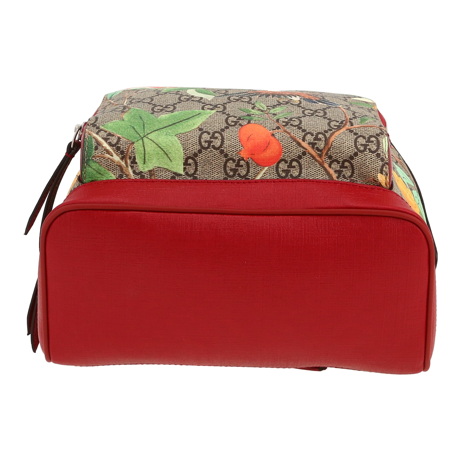 Zaino Gucci  GG Blooms in tela "sûpreme GG" beige e pelle rossa - Detail D1