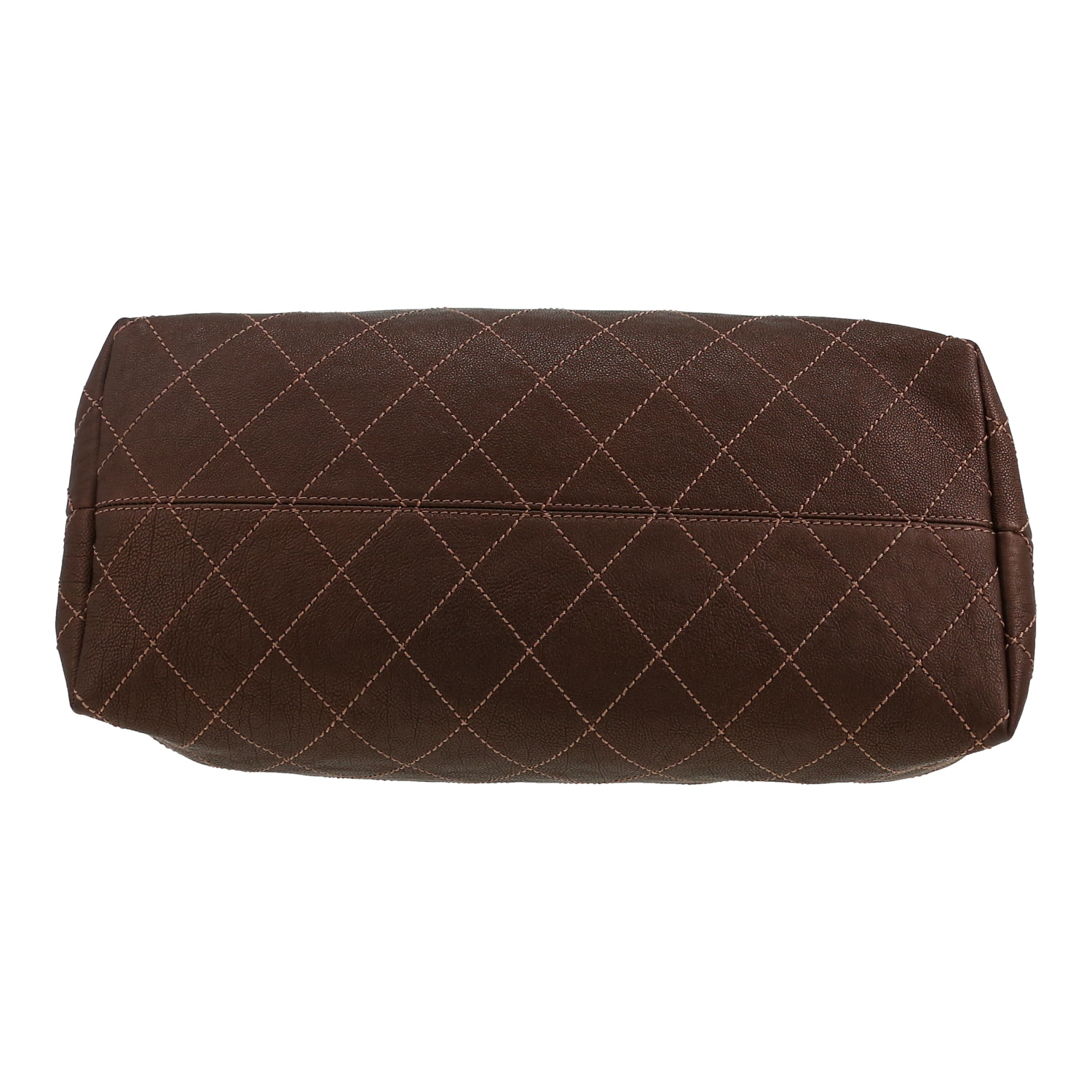 Chanel  Coco cabas shopping bag  in brown glittering leather - Detail D1