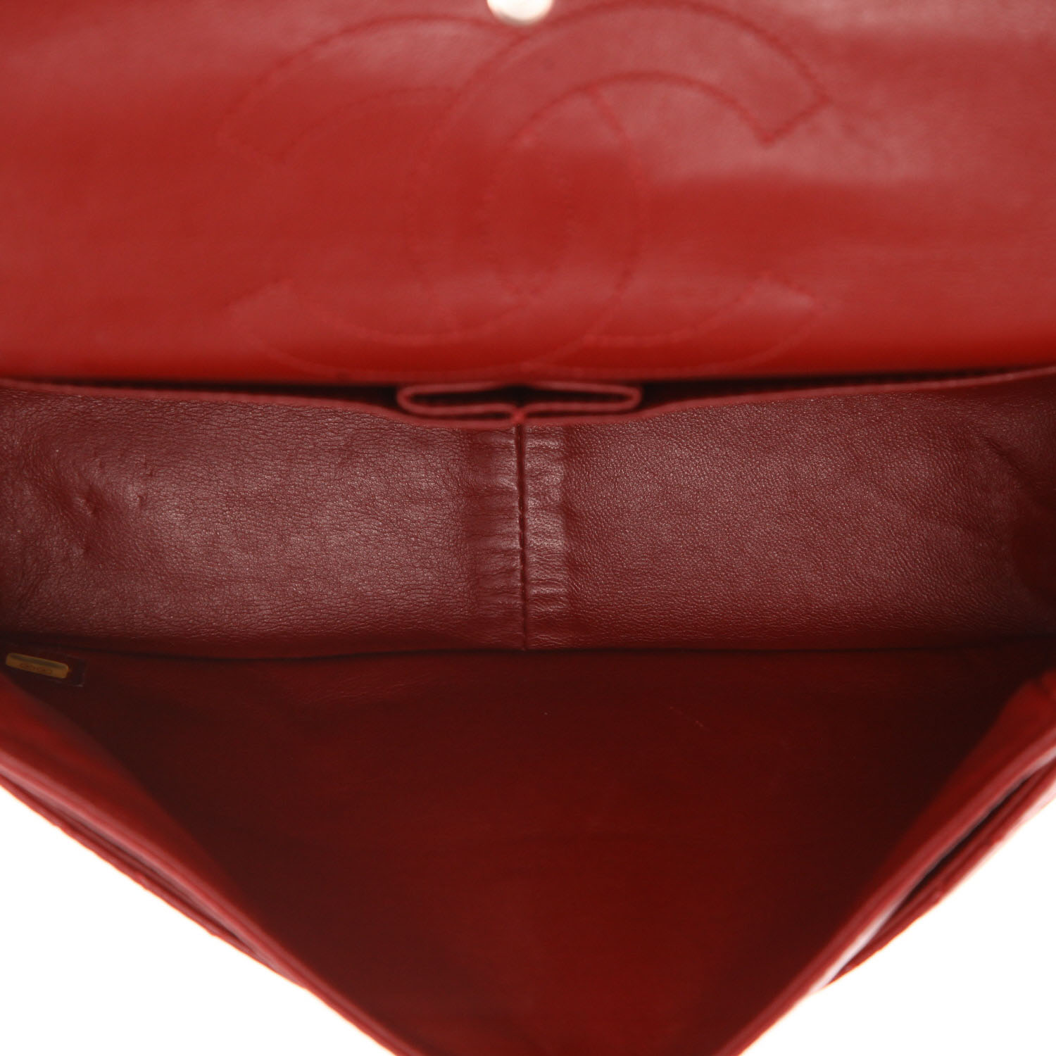 Sac bandoulière Chanel  2.55 en cuir matelassé rouge - Detail D3