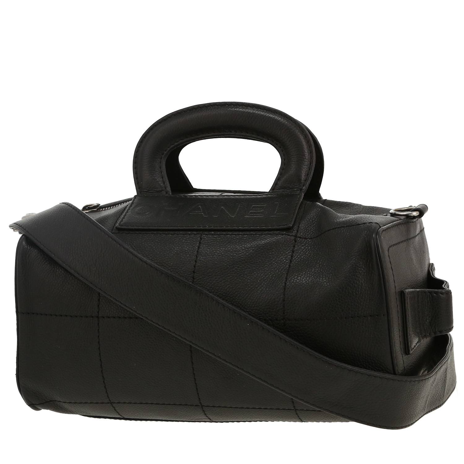 Borsa Chanel  Vintage in pelle martellata nera - 00pp
