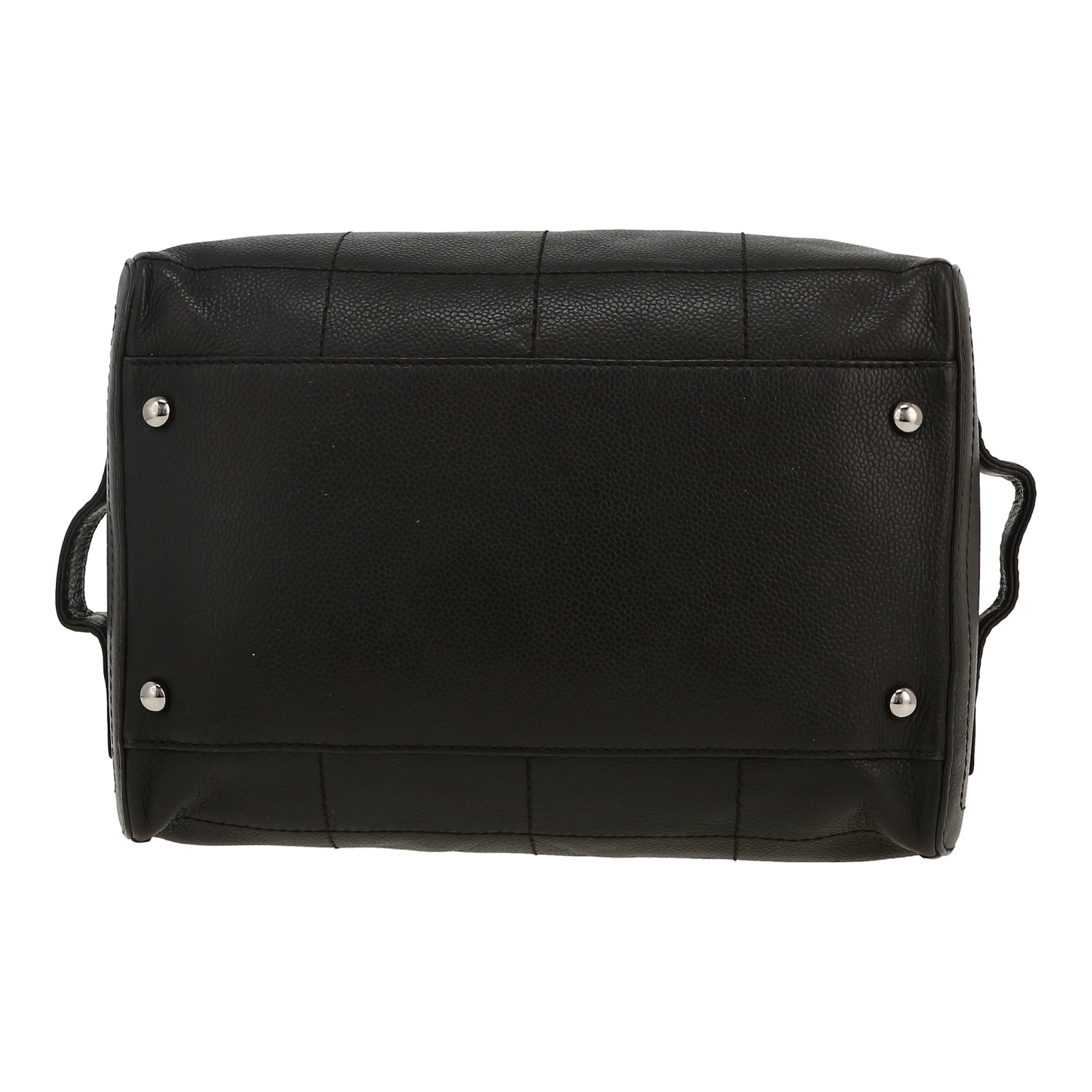 Chanel  Vintage handbag  in black grained leather - Detail D1