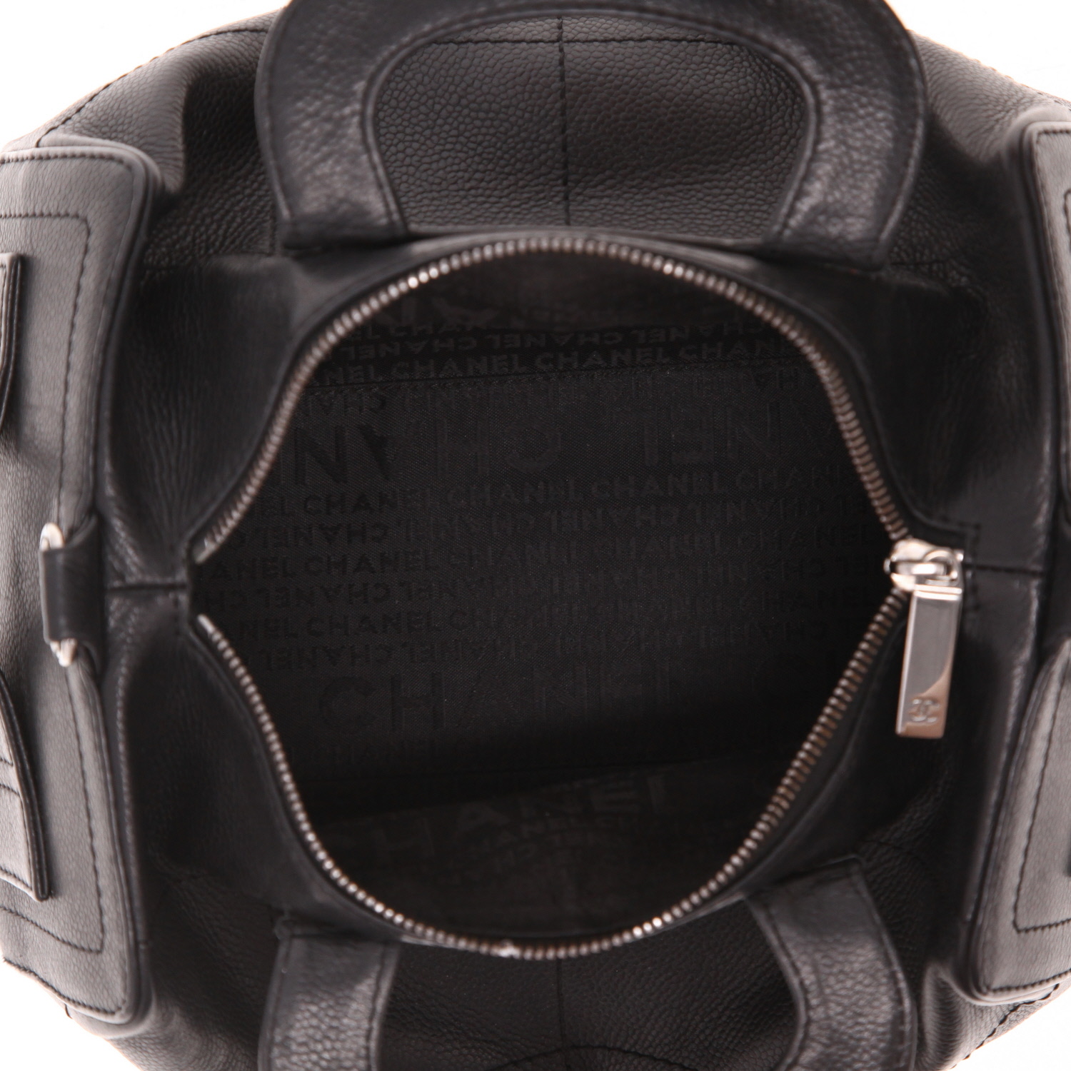 Borsa Chanel  Vintage in pelle martellata nera - Detail D3