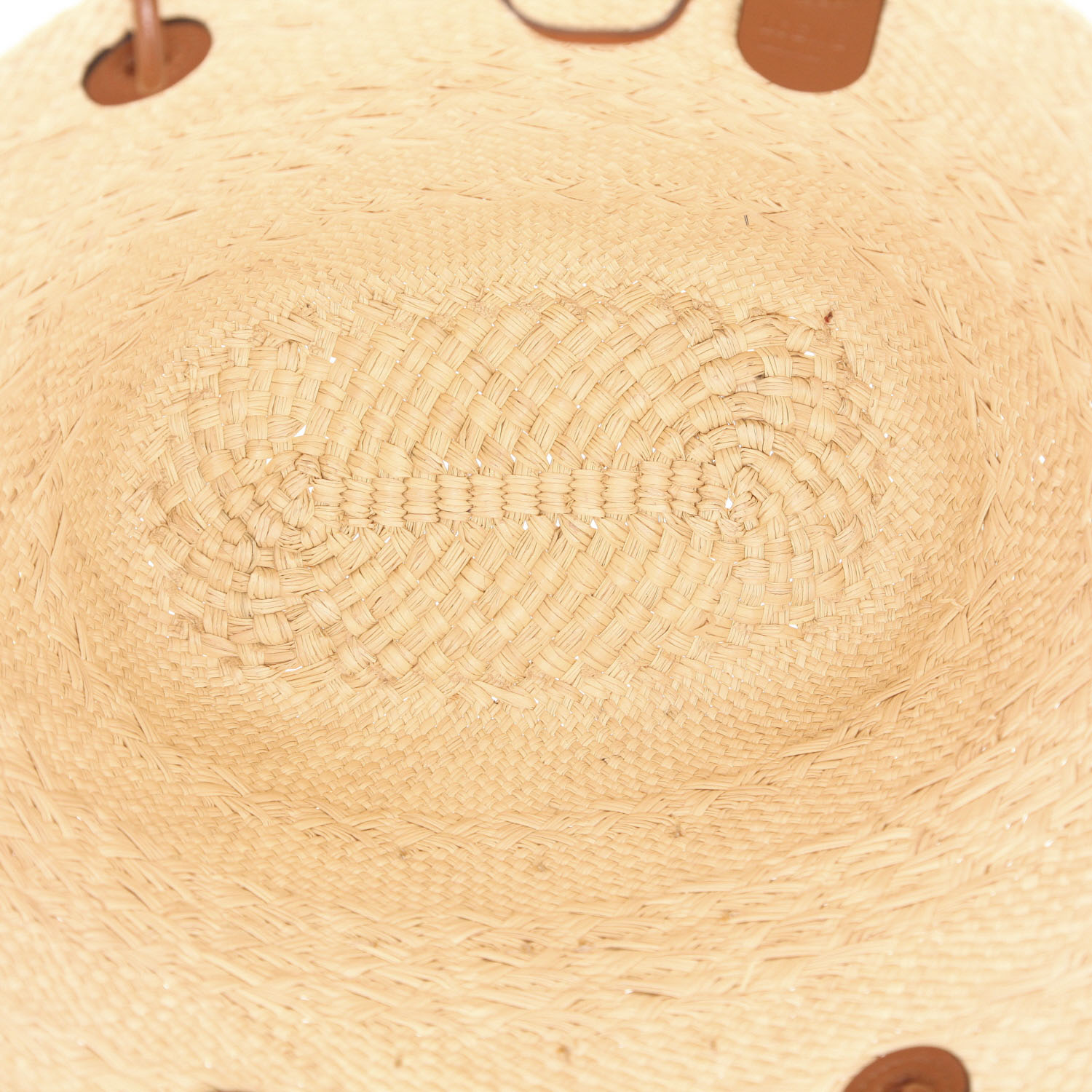 Shopping bag Loewe   in rafia e pelle marrone - Detail D3