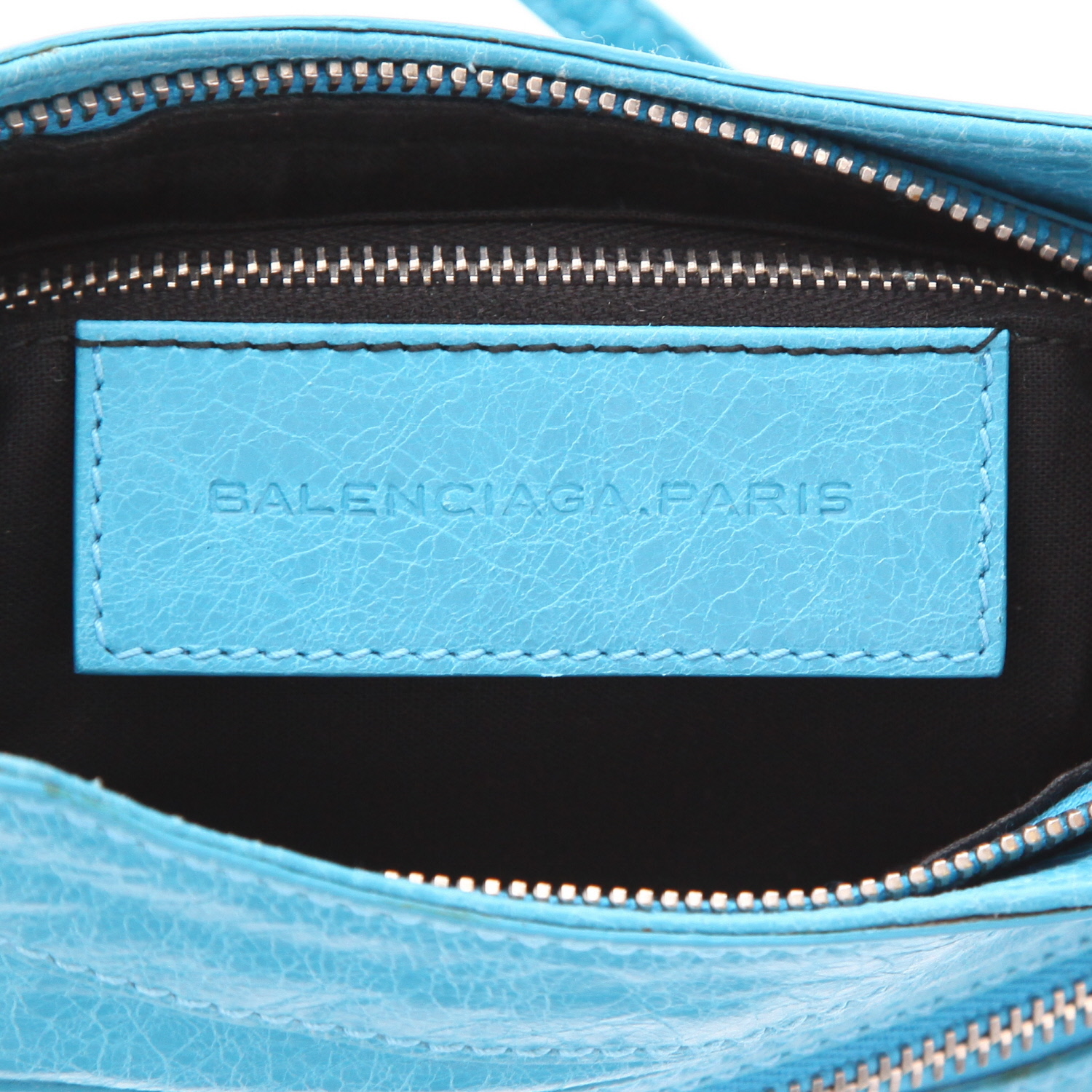 Bolso de mano Balenciaga  City en cuero azul - Detail D2