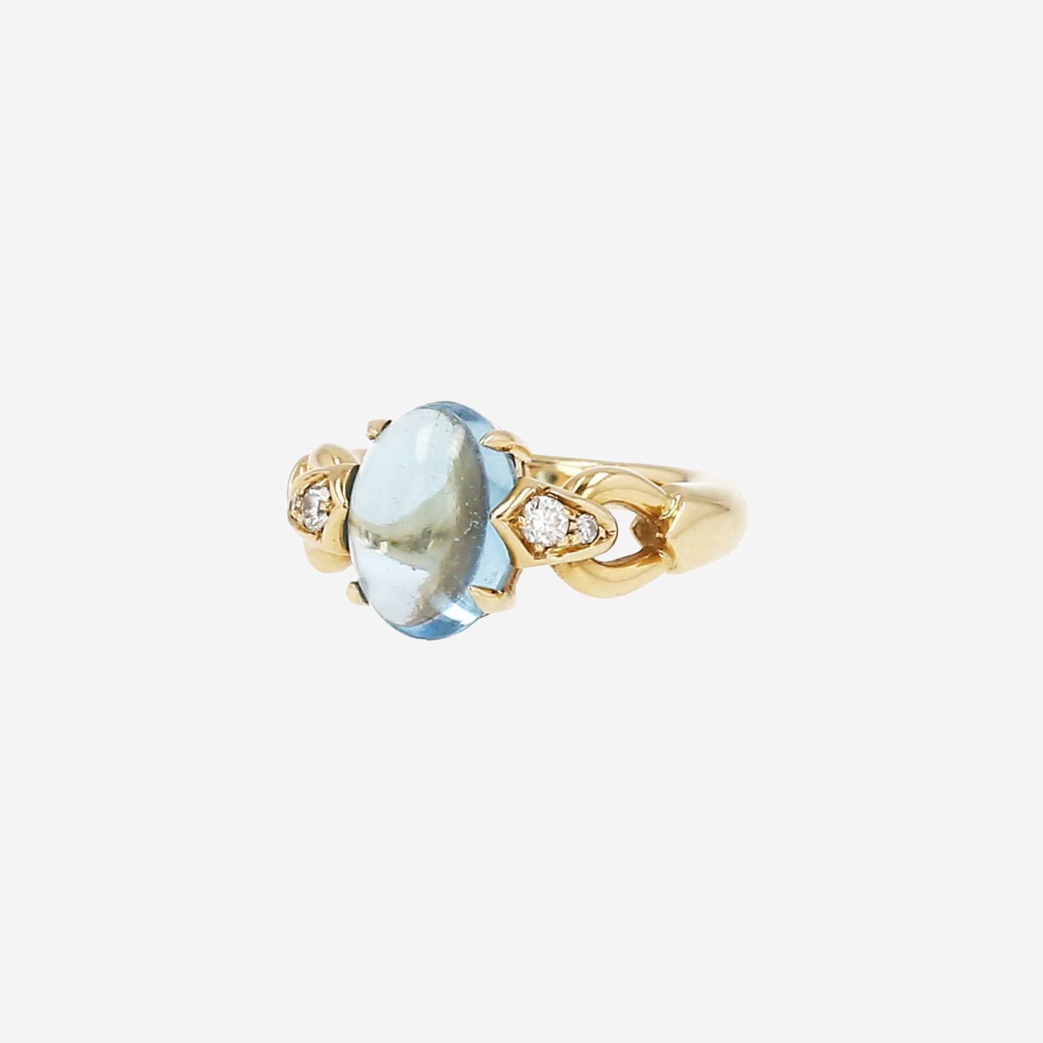 Bulgari  ring in yellow gold, topaz and diamonds