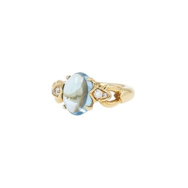 Bague Bulgari  en or jaune, topaze bleu et diamants