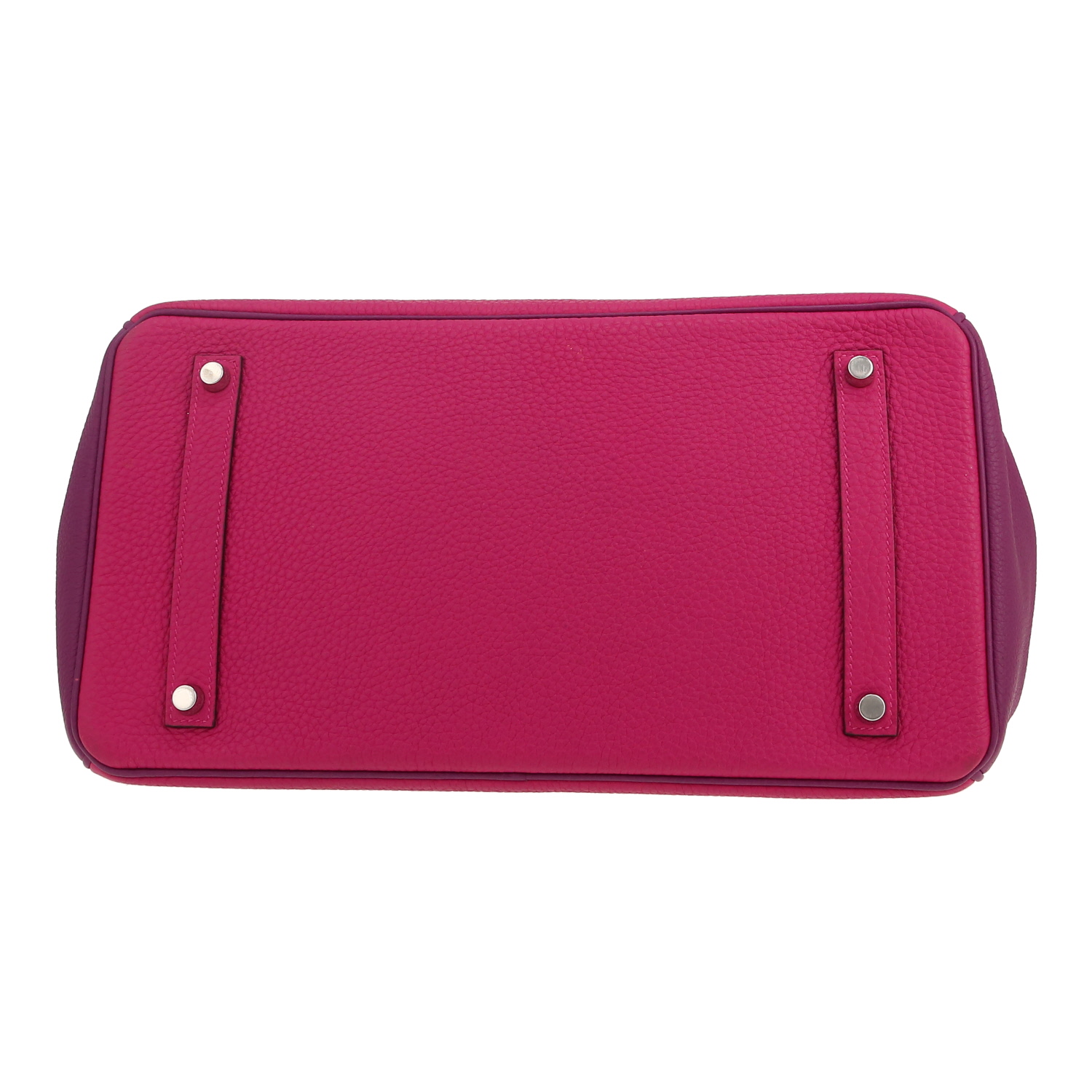Bolso de mano Hermès  Birkin 35 cm en cuero togo violeta Anemone y cuero violeta - Detail D1