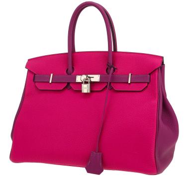 Sac à main Hermès  Birkin 35 cm en cuir togo violet Anemone et cuir violet