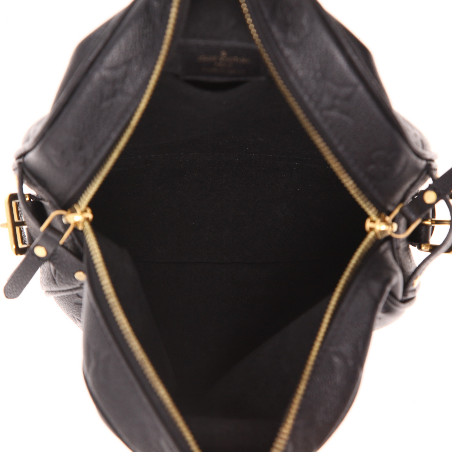 Louis Vuitton  Boîte chapeau shoulder bag  in black empreinte monogram leather - Detail D3