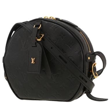 Louis Vuitton shoulder bag Boîte chapeau en cuir Monogram embossé Noir