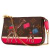 Pochette Louis Vuitton  Editions Limitées en toile monogram marron et cuir rose - 00pp thumbnail