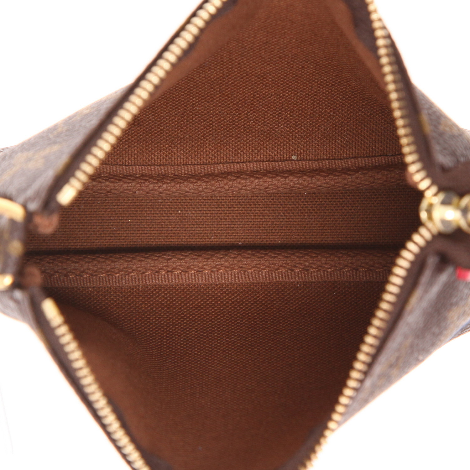 Bolsito de mano Louis Vuitton  Editions Limitées en lona Monogram marrón y cuero rosa - Detail D3