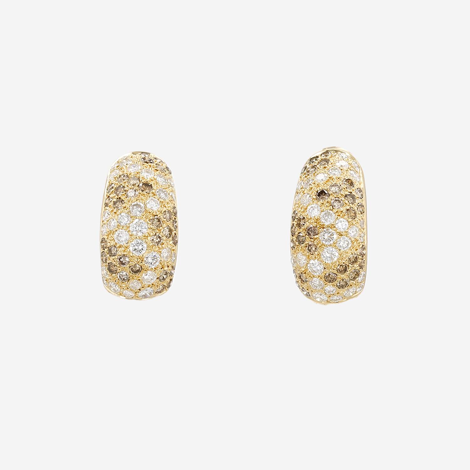 Pendientes Cartier Sauvage de oro amarillo, diamantes y diamantes marrónes