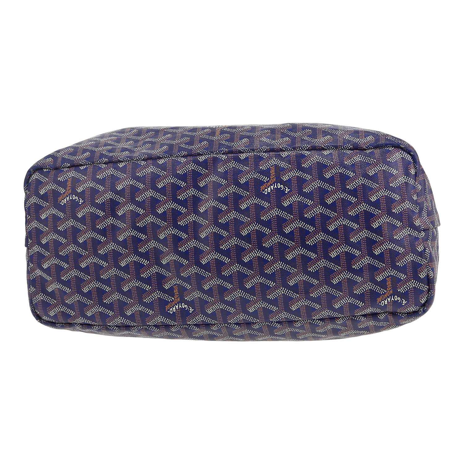 Goyard  Saint-Louis shopping bag  in navy blue Goyard canvas  and navy blue leather - Detail D1