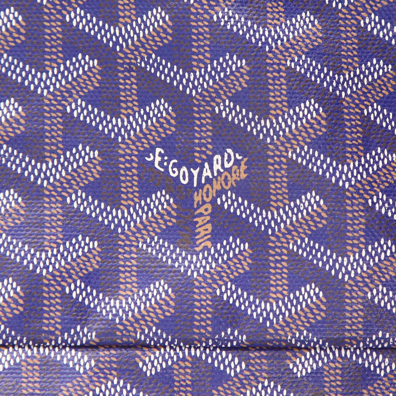 Goyard  Saint-Louis shopping bag  in navy blue Goyard canvas  and navy blue leather - Detail D2