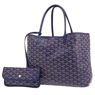 Sac cabas Goyard  Saint-Louis en toile Goyardine bleu-marine et cuir bleu-marine