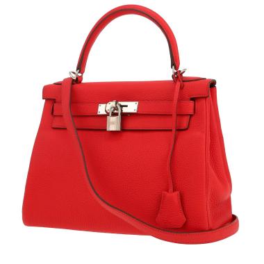Sac à main Hermès  Kelly 28 cm en cuir togo rouge