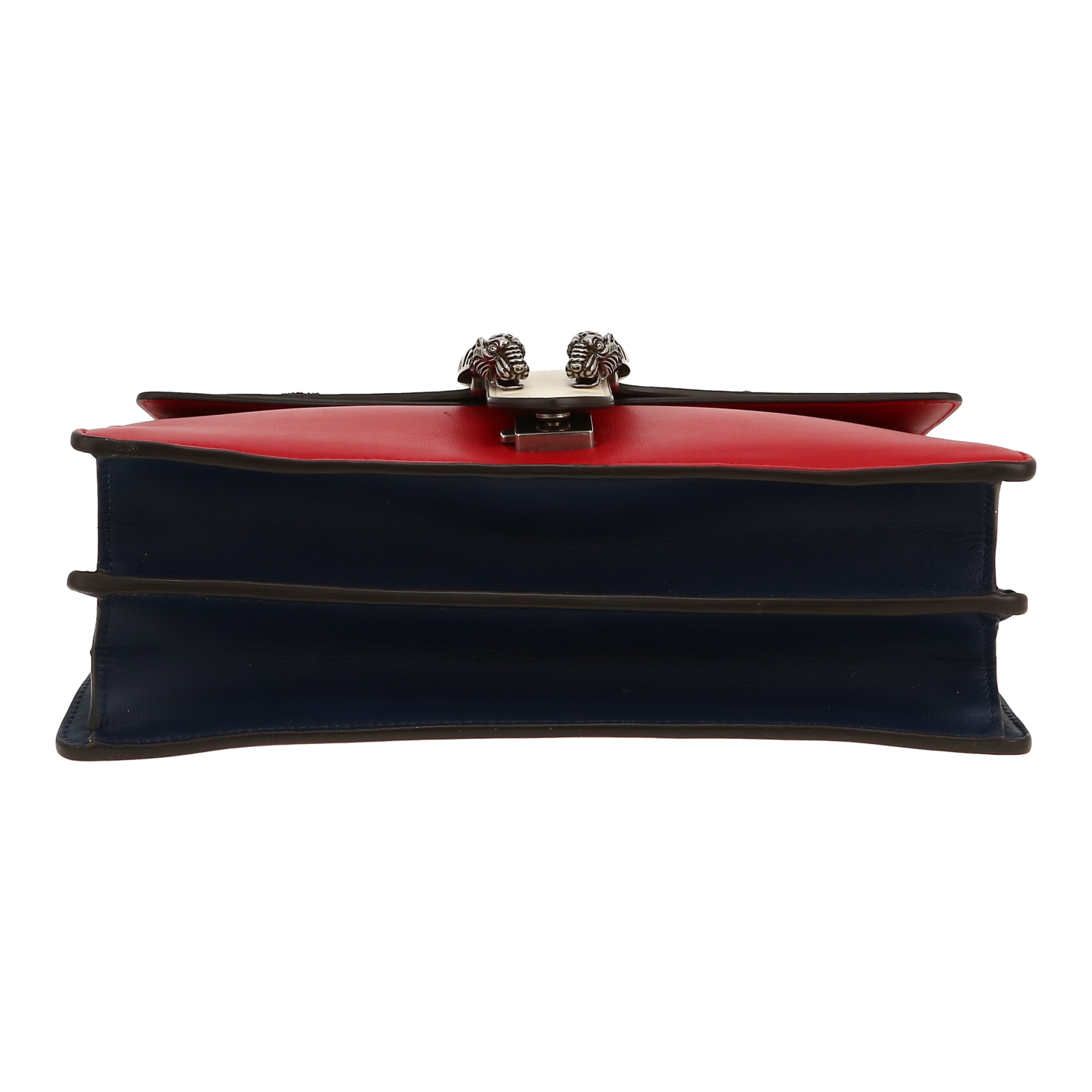 Sac porté épaule ou main Gucci  Dionysus en cuir tricolore, blanc bleu et rouge - Detail D1