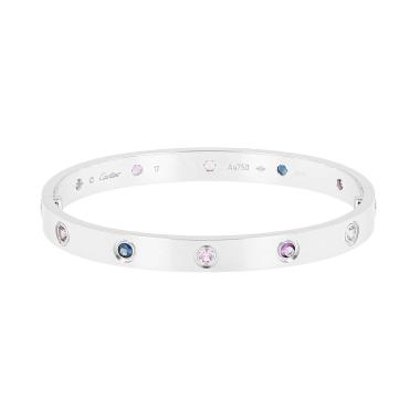Cartier Love Passion bracelet in white gold and colored stones, size 17