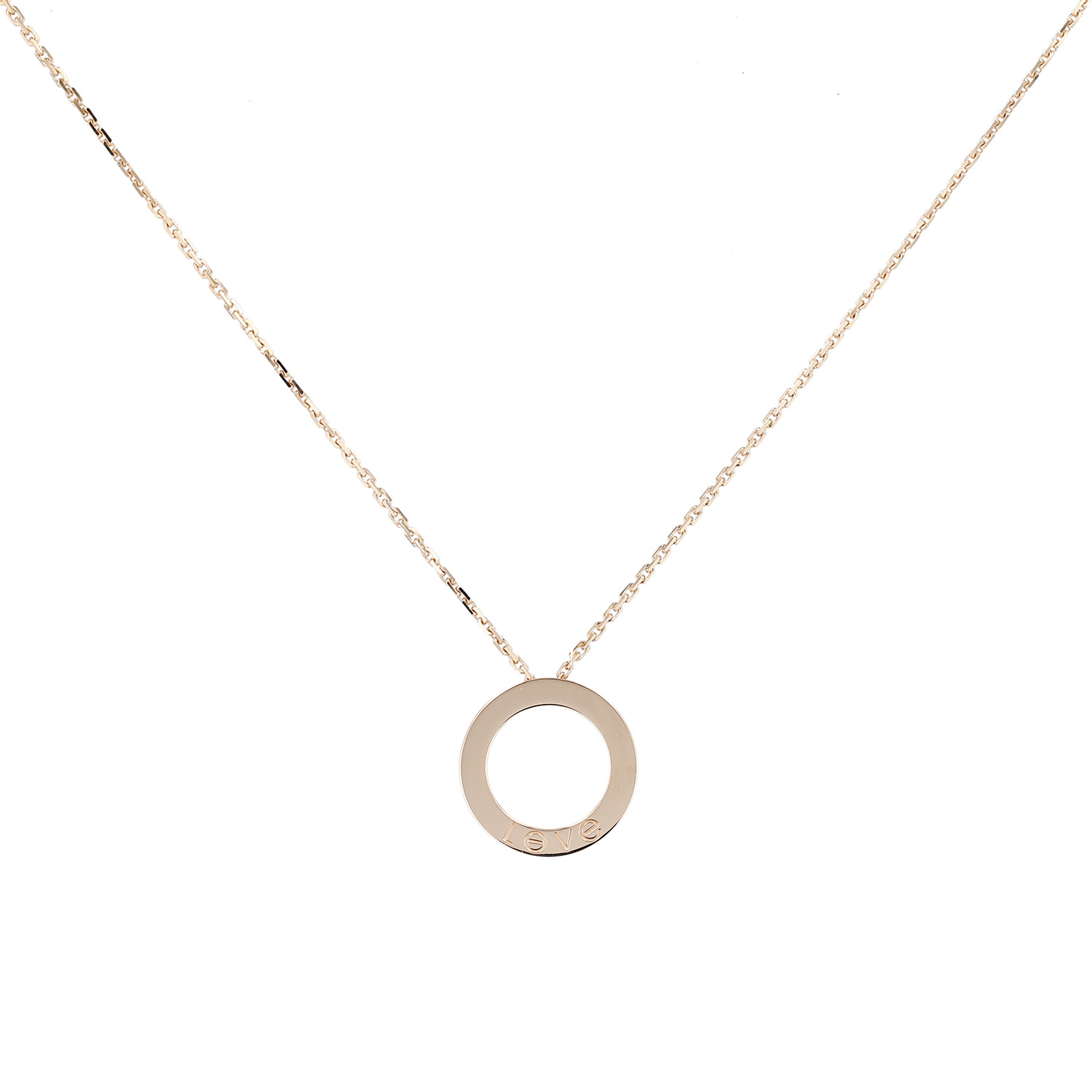 Cartier Love pavé pendant in pink gold and diamonds - Detail D4