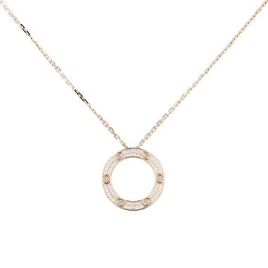 Cartier Love pavé pendant in pink gold and diamonds