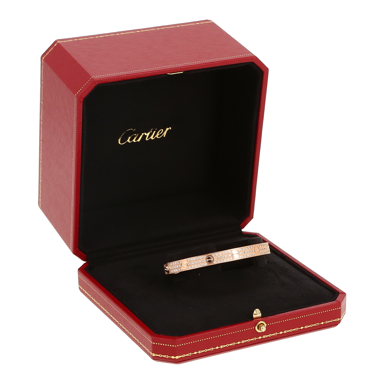 Bracciale Cartier Love pavé in oro rosa e diamanti - Detail D2