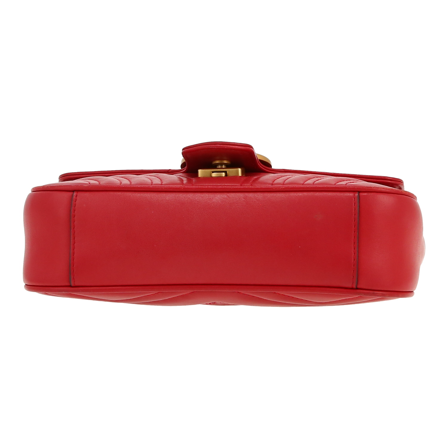Gucci  GG Marmont small model  shoulder bag  in red quilted leather - Detail D1