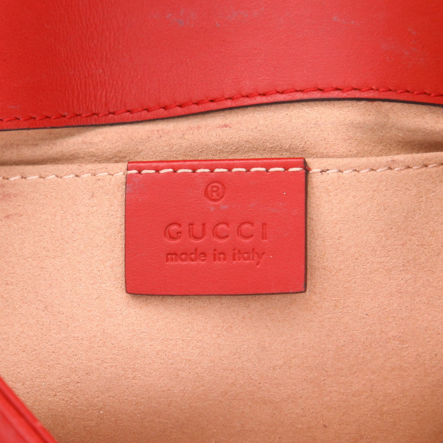 Gucci  GG Marmont small model  shoulder bag  in red quilted leather - Detail D2