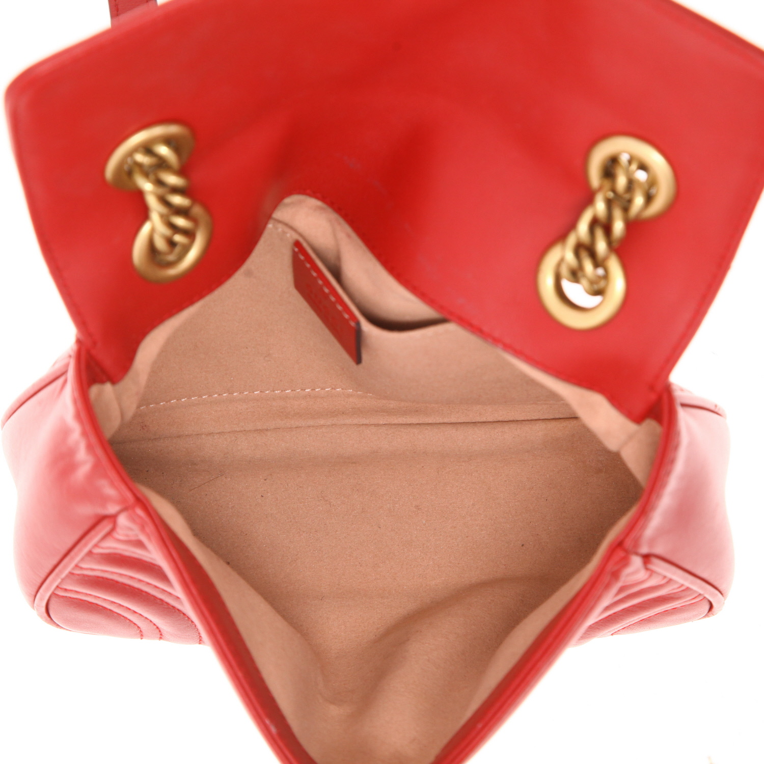 Bolso bandolera Gucci  GG Marmont modelo pequeño  en cuero acolchado rojo - Detail D3