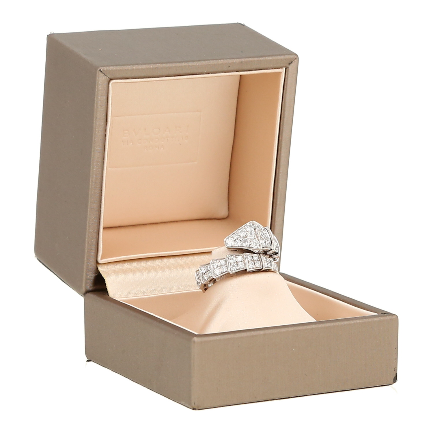 Bague Bulgari Serpenti Viper en or blanc et diamants - Detail D2