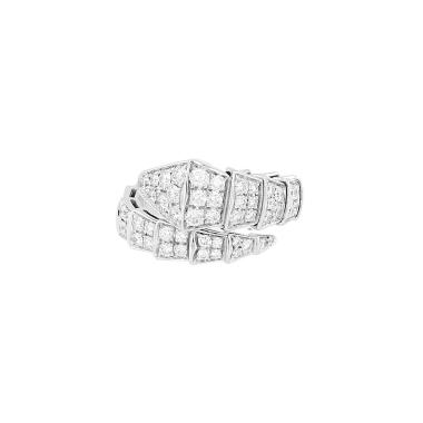 Bulgari Serpenti Viper ring in white gold and diamonds