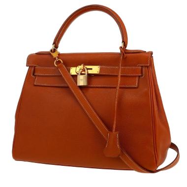 Hermès  Kelly 28 cm handbag  in gold Courchevel leather