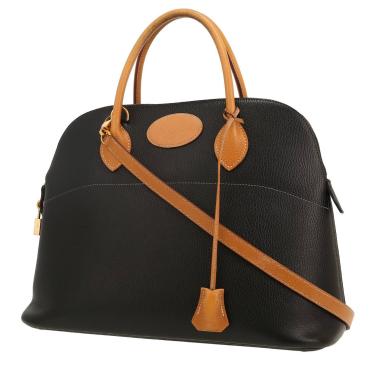 Hermès  Bolide 35 cm handbag  in black and gold Ardenne leather