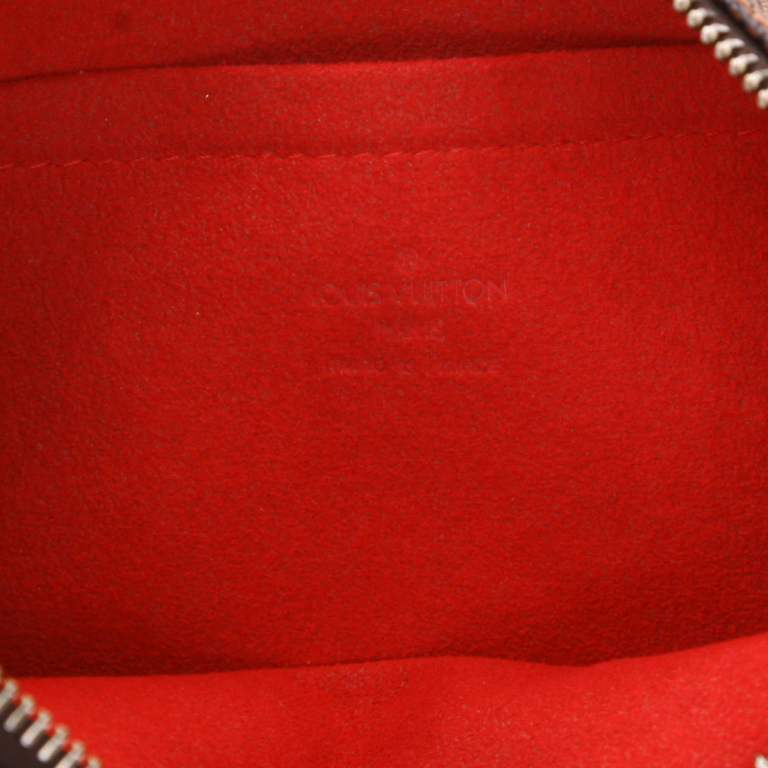 Louis Vuitton  Ravello handbag  in ebene damier canvas  and brown leather - Detail D2