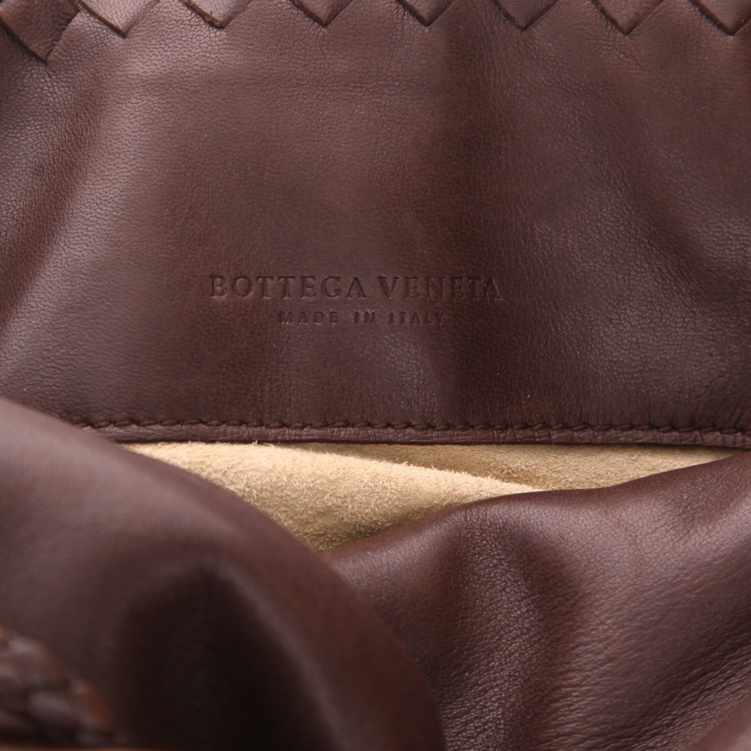 Bottega Veneta   shoulder bag  in brown intrecciato leather - Detail D2