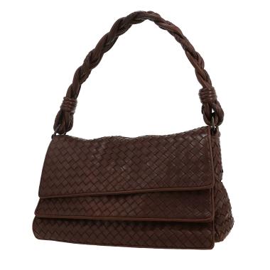 Sac porté épaule Bottega Veneta   en cuir intrecciato marron