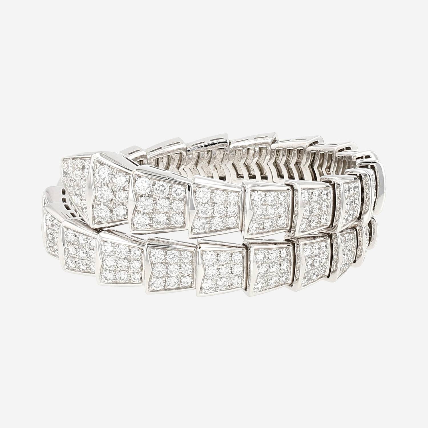 Bulgari Serpenti Viper bracelet in white gold and diamonds