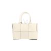 Sac cabas Bottega Veneta  Arco en cuir intrecciato blanc - 360 thumbnail