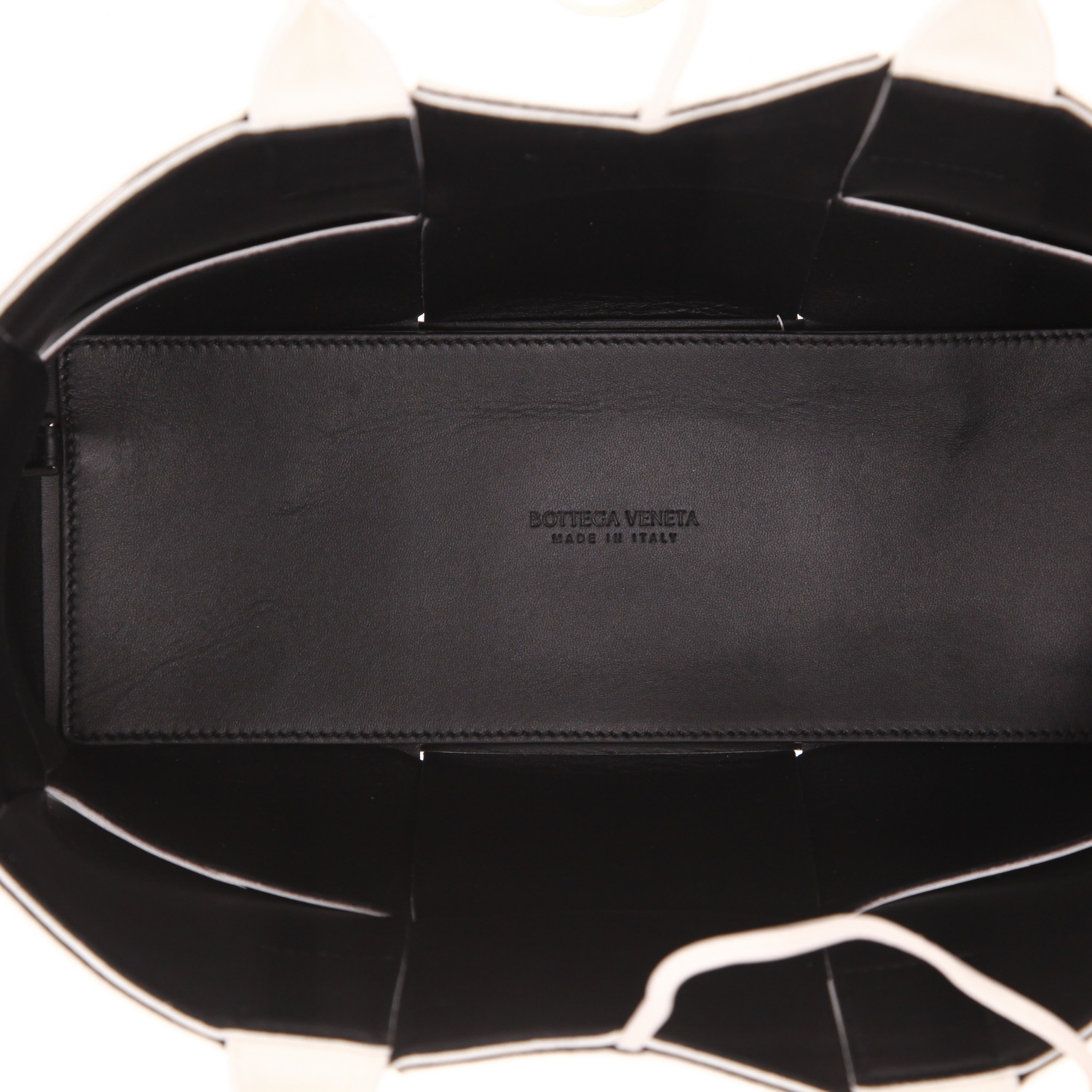 Sac cabas Bottega Veneta  Arco en cuir intrecciato blanc - Detail D3