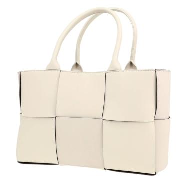 Bottega Veneta  Arco small model  shopping bag  in white intrecciato leather